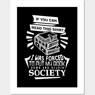 'I Was Forced to Put My Book Down' Funny Books Gift Posters and Art